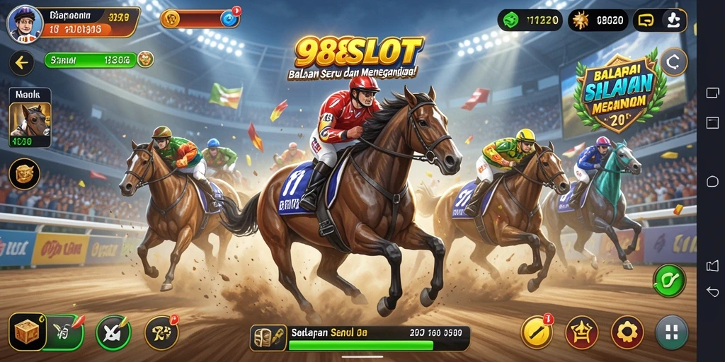Screenshot gameplay 988SLOT menampilkan aksi balapan seru dan cepat.