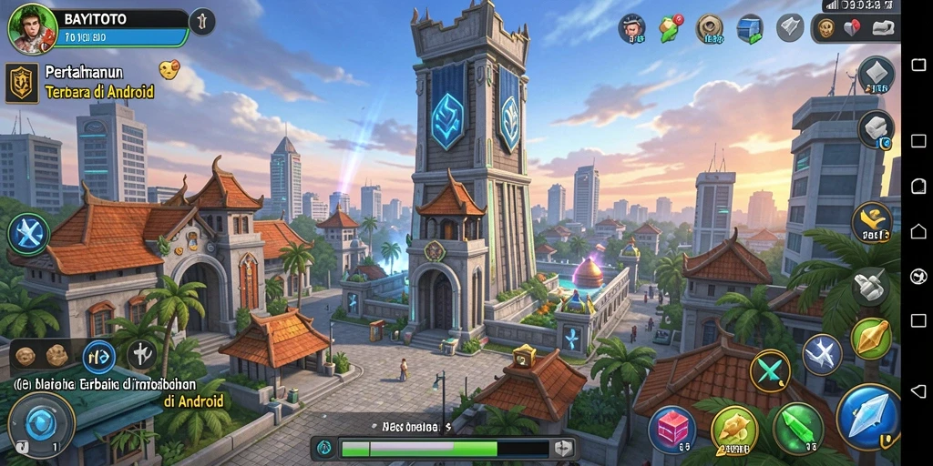 Tampilan gameplay <strong>BAYITOTO</strong> yang seru saat pertahanan menara sedang aktif.
