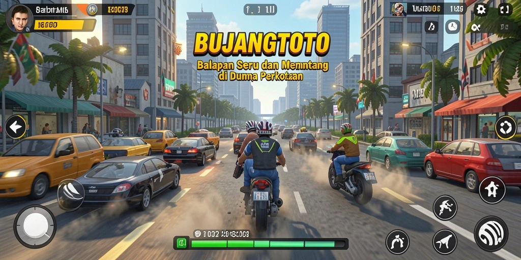 Tampilan gameplay Racing yang mendebarkan dan grafis yang mengesankan.