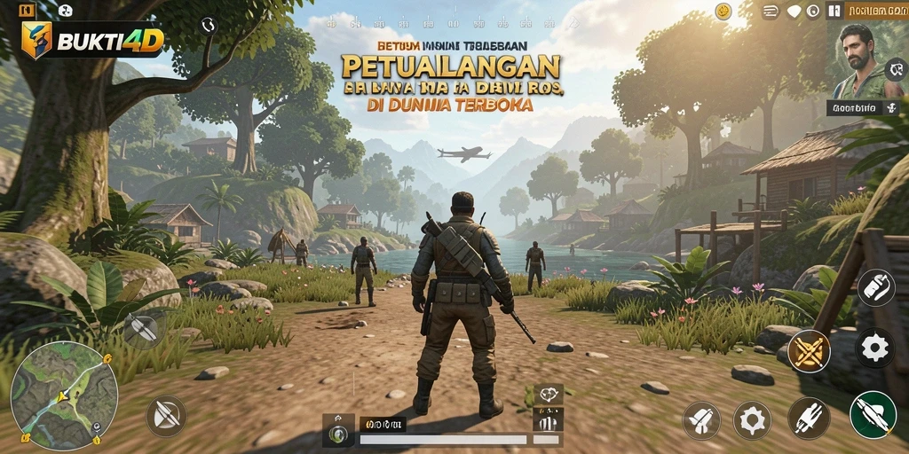 Tangkapan layar gameplay BUKTI4D yang menunjukkan eksplorasi luas.