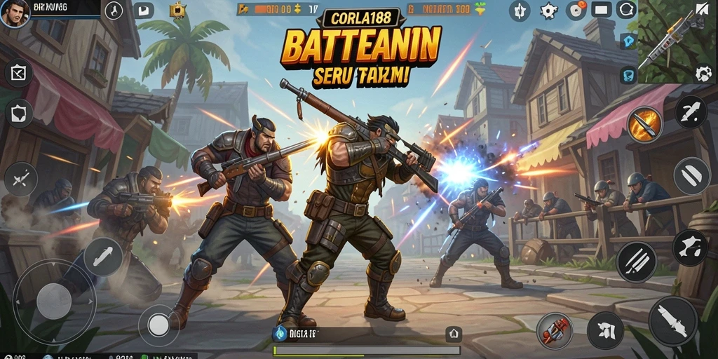 Screenshot gameplay CORLA188 dengan aksi pertempuran Battle Royale.