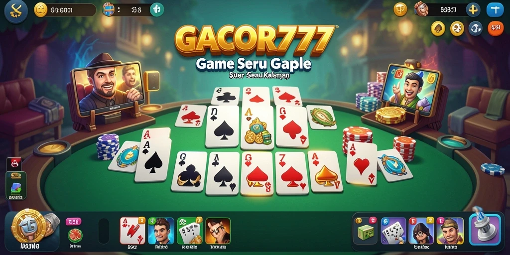 Screenshot GACOR777 menampilkan suasana gameplay Gaple yang seru.