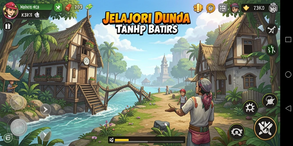 Tangkapan layar gameplay K3K3 menampilkan petualangan seru di dunia terbuka.