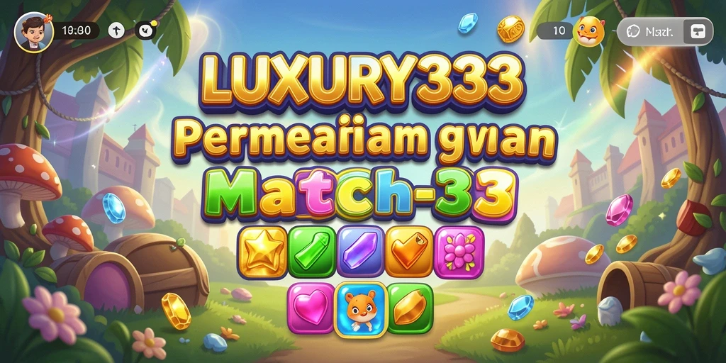 Tampilan gameplay LUXURY333 yang seru dalam mencocokkan permata.