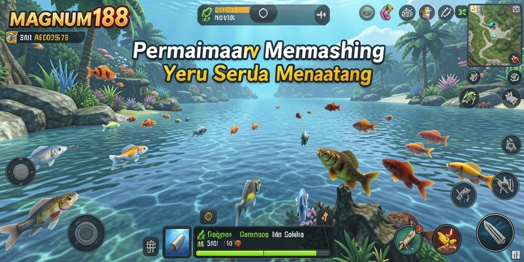 Tampilan gameplay seru di MAGNUM188 dengan memancing ikan besar.