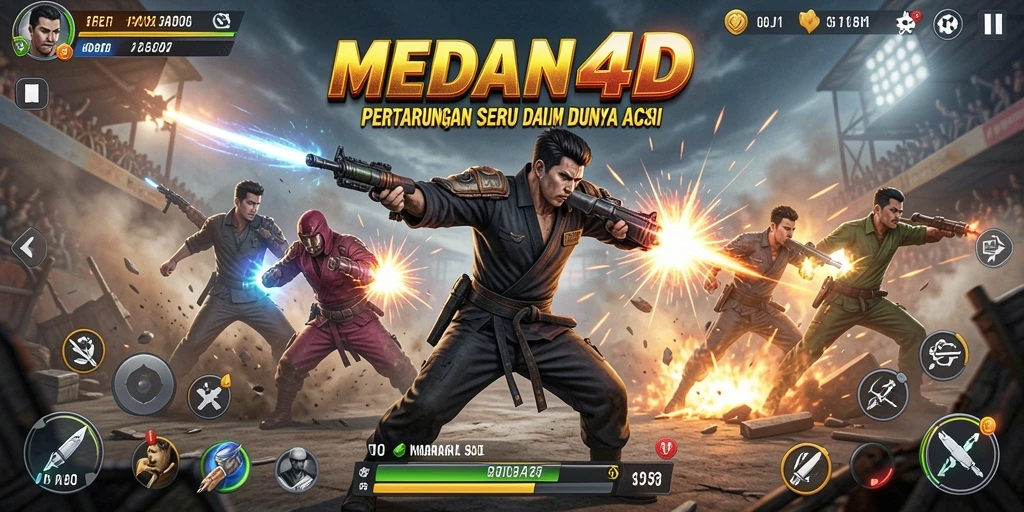 Tampilan seru gameplay <strong>MEDAN4D</strong> dengan aksi tempur mendebarkan.
