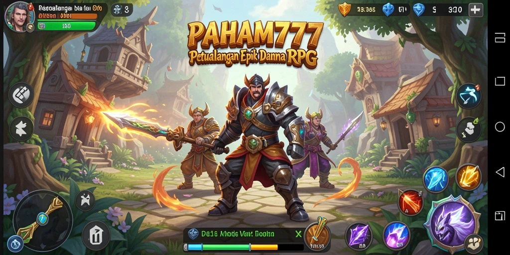 Screenshot utama PAHAM777 menunjukkan aksi pertempuran yang epik dan grafik yang menawan.
