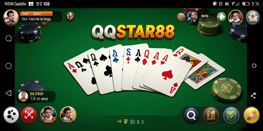 Gameplay seru Gaple dalam QQSTAR88 dengan tampilan menarik.