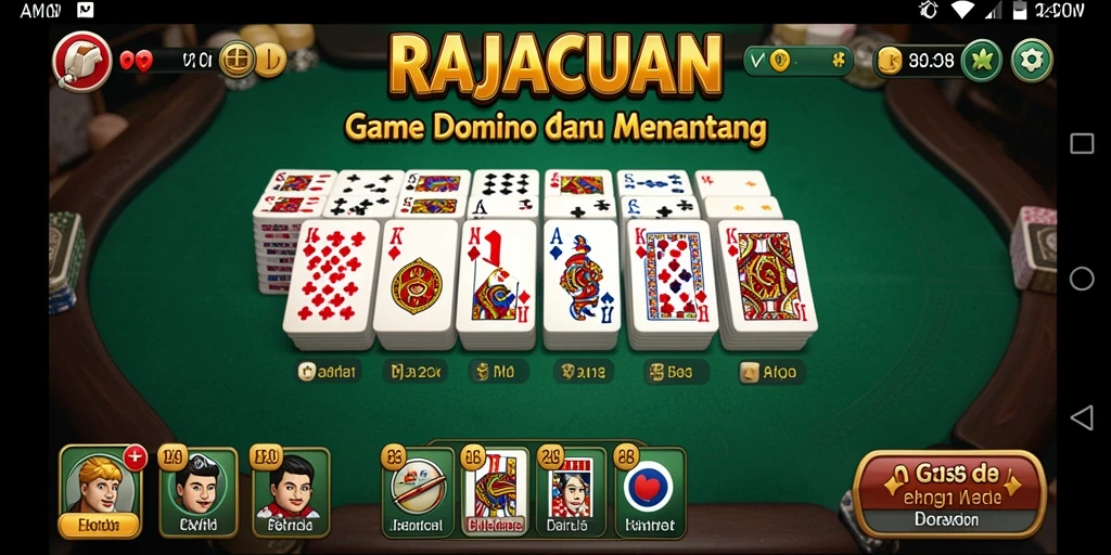 Screenshot gameplay RAJACUAN menampilkan aksi seru permainan Domino.