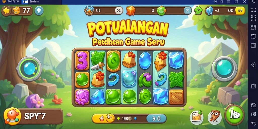 Tampilan gameplay SPY77 yang menarik dan seru dalam mode Match-3.
