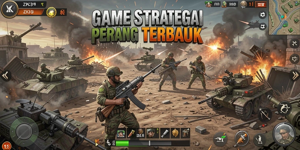 Screenshot menunjukkan pertempuran epik dalam ZK3 dengan strategi mendalam.